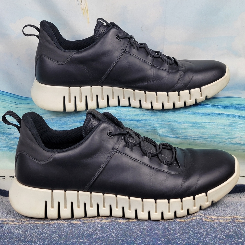 Ecco GRUUV Black Leather Mens EU44 10-10.5 - Picture 2 of 10
